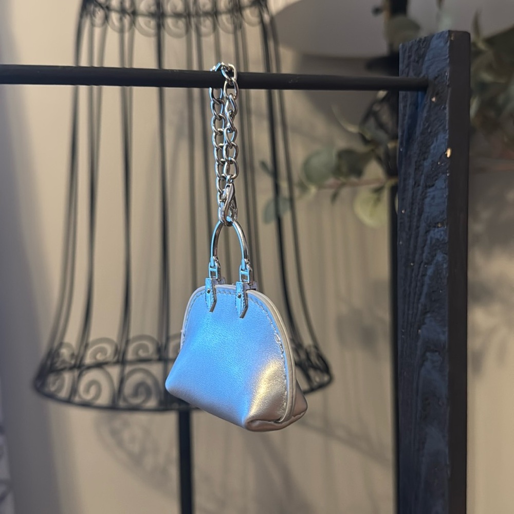 Mini Leather Purse Bag Charm (Silver) - Picture 2 of 6